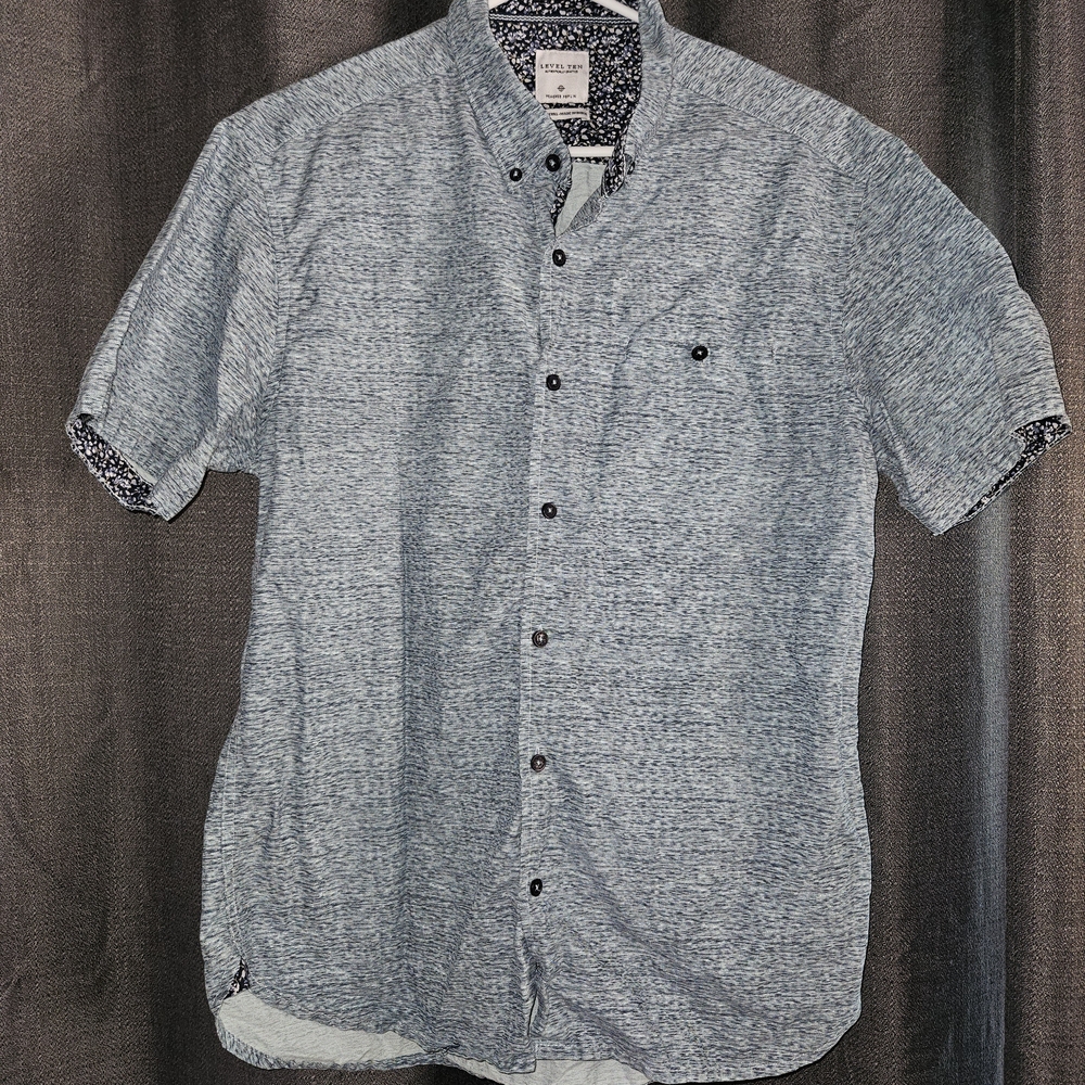 Men's Blue Short Sleeve Shirt